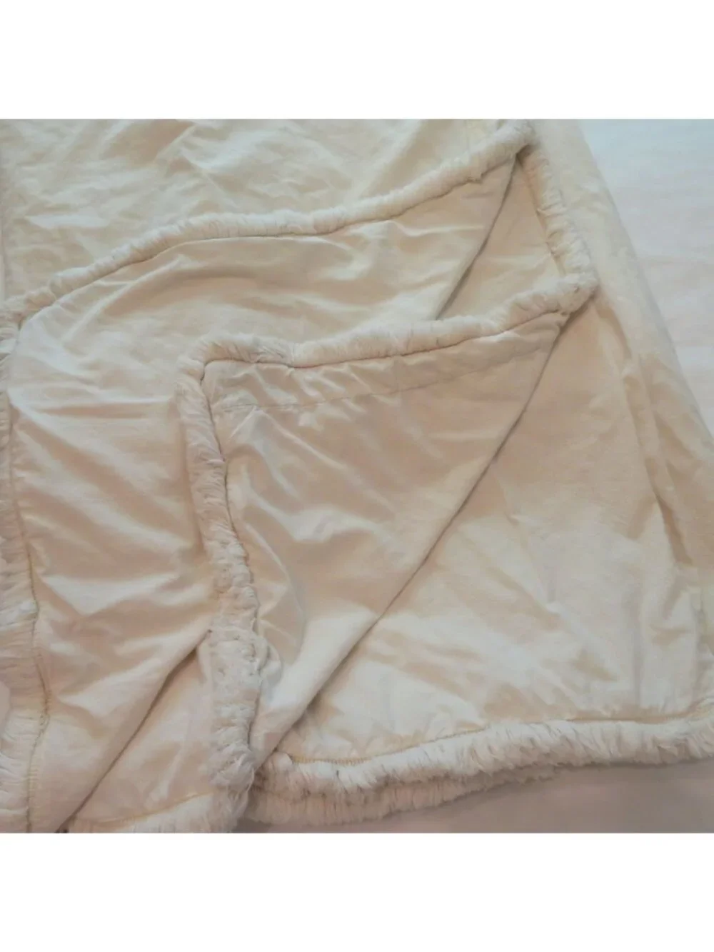 Vintage Full/Queen Cotton Duvet Cover Chenille Fringe Detail Zip 90
